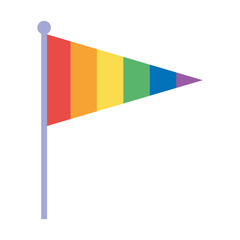 lgbtq community pride, rainbow triangle flag parade celebration isolated icon design