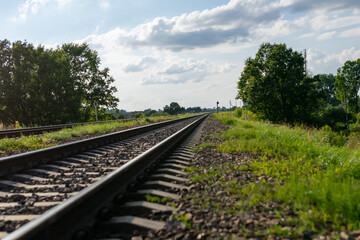 Fototapeta premium The old railway outside the city.