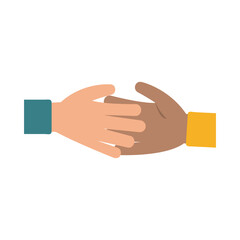 handshake gesture diverse people team flat style icon