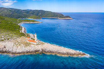 Lighthouse Stoncica on island Vis, Splitsko-Dalmatinska, Croatia, Adriatic sea