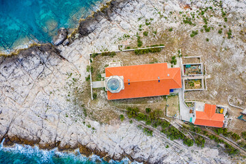 Lighthouse Stoncica on island Vis, Splitsko-Dalmatinska, Croatia, Adriatic sea