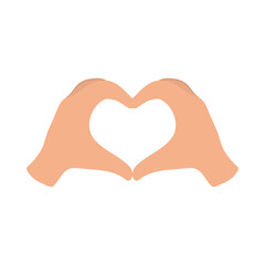 hands shaped heart love romantic flirting flat style icon