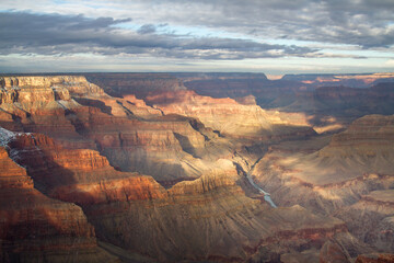 View of the Grand Canyon and the Colorado River, from the south rim, Grand Canyon National Park, Arizona.