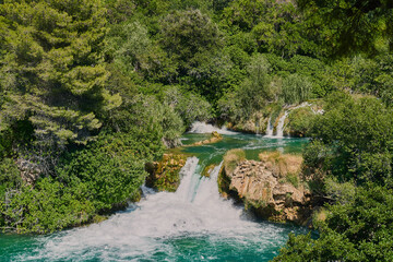 Naklejka na ściany i meble waterfall in Croatia's national park