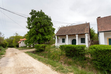 Fototapeta na wymiar Wine cellars near the village of Zsambek, Hungary