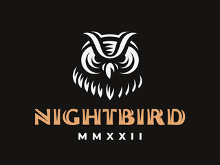 Owl modern heraldic logo design editable for your business.
