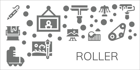 Modern Simple Set of roller Vector filled Icons
