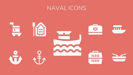 Modern Simple Set of naval Vector filled Icons