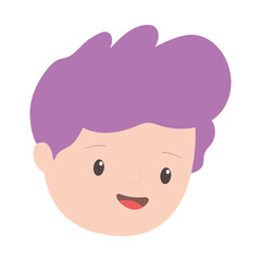 young man face cartoon character isolated icon design