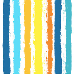 Vector striped summer pattern. Paint Lines Seamless background. Ink brush strokes. Colorful stripes design elements