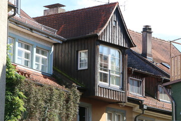 Fototapeta na wymiar Mittelalterliche Stadt Lindau in Deutschland, historische Gebäude