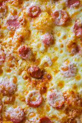 pizza salami sausages cheese classic recipe sauce fast food Takeaway serving size. food background top view copy space 