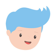 young man face cartoon character isolated icon design