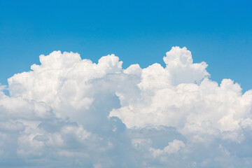 Naklejka na ściany i meble Nature white cloud on blue sky background in daytime, photo of nature cloud for freedom and nature concept