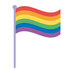 lgbtq community pride, rainbow flag in pole parade celebration isolated icon design