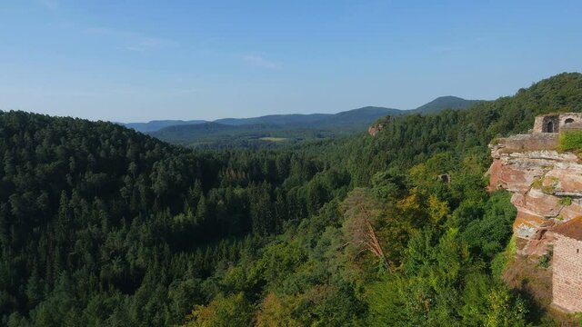Altdahn Castle near Dahn, Dahner Felsenland (Dahn Rocky Landscape), Palatinate Forest, Rhineland-Palatinate, Germany