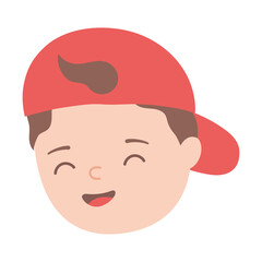 young man face cartoon character isolated icon design