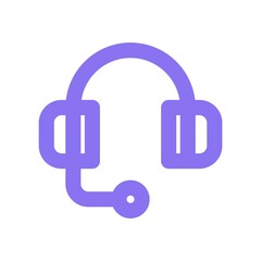 Headset icon for customer support center concept. Headphones icon.