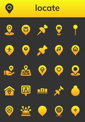 Modern Simple Set of locate Vector filled Icons