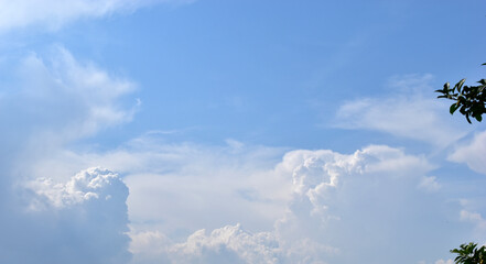 The stormy beauty of the blue Cumulus clouds in summer