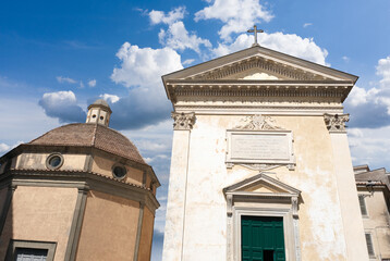 Fototapeta na wymiar Oratory of Santa Maria del Blood and the Church of San Michele Arcangelo in the historical center of Velletri