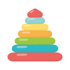 kids toys pyramid cartoon isolated icon design white background