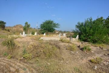 Fototapeta na wymiar Graveyard in a village