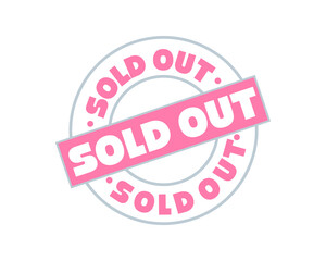 Sold out rubber stamp vector illustration on white background. Sold rubber stamp. Sold out imprint. Red sold stamp.