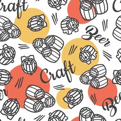 Pattern with barrel for beer, wine and whisky