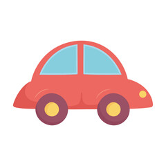 kids toys plastic car cartoon isolated icon design white background