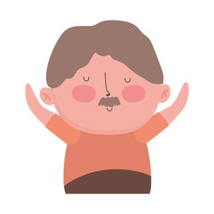 grandparents day, old man grandpa cartoon character portrait isolated icon design white background