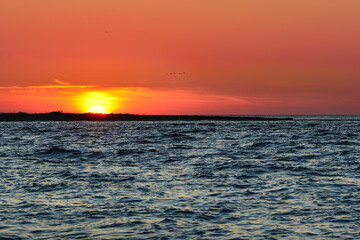 sunset over the baltic sea, beautiful landscape