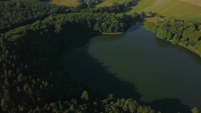 Holz Maar (Holzmaar) Crater Lake near Gillenfeld, Rhineland-Palatinate, Germany