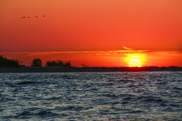 sunset over the baltic sea, beautiful landscape