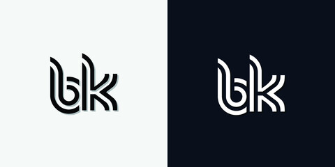 Modern Abstract Initial letter BK logo. This icon incorporate with two abstract typeface in the creative way.It will be suitable for which company or brand name start those initial. - obrazy, fototapety, plakaty