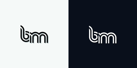 Modern Abstract Initial letter BM logo. This icon incorporate with two abstract typeface in the creative way.It will be suitable for which company or brand name start those initial.