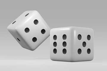 Two dice on white background 