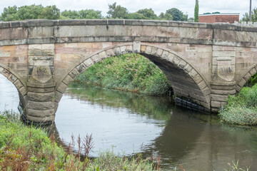 Fototapeta na wymiar River Douglas, Rufford, West Lancashire, July 2020