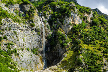 Waterfalls of Tzoumerka. One of two picturesque waterfalls in the mountains of a national park in eastern Tzoumerka, in the vicinity of the village of Kriopigi. Greece