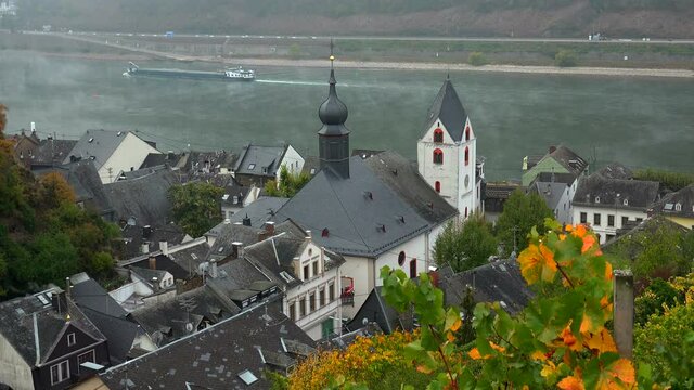 Rhine River with Pfalzgrafenstein Castle in Kaub, Rhineland-Palatinate, Germany