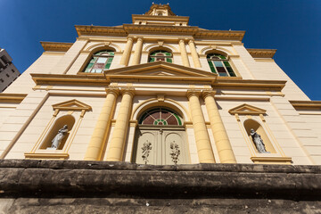 Fototapeta na wymiar ancient church in wide angle external view