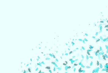 Light Pink, Blue vector natural pattern with leaves.