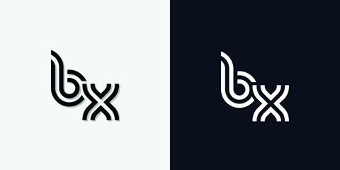 Modern Abstract Initial letter BX logo. This icon incorporate with two abstract typeface in the creative way.It will be suitable for which company or brand name start those initial.