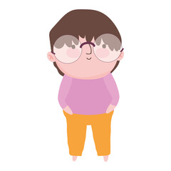 grandparents day, cartoon grandfather character family isolated icon design white background