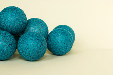 blue light balls, cozy interior illumination