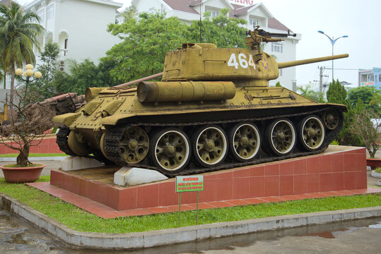DANANG, VIETNAM - JANUARY 05, 2016: Soviet tank T-34-85 