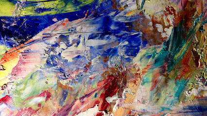 Colorful abstract background wallpaper. Modern motif visual art.  Mixtures of oil paint. Trendy...