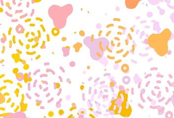 Light Pink, Yellow vector background with abstract shapes.
