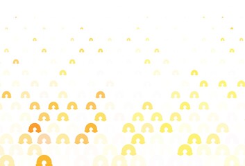 Light Orange vector texture with rainbows, clouds.