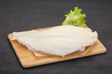 Raw halibut fillet